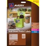 AVERY RECTANGULAR KRAFT LABELS 10 SHEETS 18 UP BROWN L7110