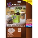 AVERY OVAL  KRAFT LABELS 10 SHEETS 18 UP BROWN L7103