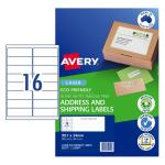 AVERY Eco Friendly Address Labels 99.1x34mm 16up 20 Sheets