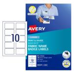 AVERY Name Badge L7427 Fabric Laser 88x52mm 10up 15 Sheets