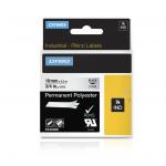 Dymo Rhino 622290 Black on Clear Tape, For DYMO Industrial Label Makers,  3/4" Permanent Poly Label - 19MM