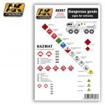 AK Interactive AK807 Wet Transfer - Dangerous Goods Signs for Vehicles