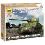 Zvezda - 1/100 - U.S. Medium Tank - M4A2 Sherman