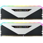 Corsair VENGEANCE RGB RT 16GB DDR4 Desktop RAM Kit -White/Black 2x 8GB - 3200 MHz - Unbuffered - 16-20-20-38 - 1.35V - Black PCB
