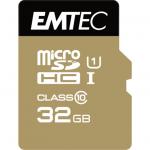 EMTEC microSD Card - 32GB - Class 10 - UHS-I with SD Adapter - Gold