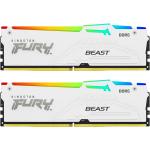 Kingston Fury RGB Beast 32GB DDR5 RGB Desktop RAM Kit - White 2x 16GB - 5600MT/s - CL40 - DIMM