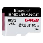 Kingston High Endurance microSDXC Memory Card - 64GB Class 10 - UHS-I - Read up to 95MB/s - Write up to 30MB/s - Designed for Dash Cameras / Security Cameras / Body Cameras