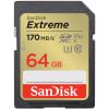 SanDisk Extreme SDXC Memory Card - 64GB Class 10 - V30 - U3 - UHS-I - Read up to 170MB/s - Write up to 80MB/s SanDisk Extreme SDXC Memory Card - 64GB Class 10 - V30 - U3 - UHS-I - Read up to 170MB/s - Write up to 80MB/s