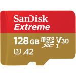 SanDisk Extreme MicroSDXC 128GB Up to 190MB/s read, 90MB/s Write, C10, U3, V30, A2 - Perfect for 4G smartphones, tablets, and cameras, Drones