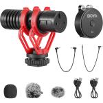 Boya BY-MM1W Wireless Lavalier Microphone - include Shockmount & Furry Windshield For Smartphones, DSLRs, and Camcorders