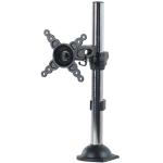 AVS ADM701 Desktop Mount - VESA 100x100 - 10"-24"- Height Adjustable - Black Arm with Silver Tube