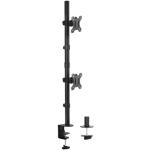 Brateck LDT12-C02V 13"-32" Dual Vertical Monitor Mount - Rotate, Tilt and Swivel - Supports VESA 75x75 & 100x100 - Max Load: 16Kgs (8Kgs per) Height Adjustable, Cable Management, Clamp or Grommet inc