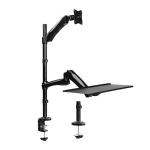LUMI DWS01-C02 Single Monitor Sit-Stand Workstation - Fit for most 13"-27" LCD monitors and screens