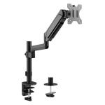 Brateck Lumi LDT48-C012 17"-32" Pole-Mounted Gas Spring Single Monitor Desk Mount Bracket withDetachableVESAPlate. Max Load 9Kgs, Supports VESA 75x75 & 100x100, Extend, Tilt, & Swivel, Clamp or Grommet Instal.