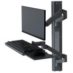 Ergotron 45-696-293 LX Pro Wall Mount System - Dark Grey - Keyboard & Monitor Mount - Height Adjustable-86.4 cm (34") Screen Support - 9.98 kg Load Capacity - 100 x 100, 75 x 75 - VESA Mount Compatible - Aluminium