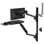 Ergotron 45-696-292 LX Pro Wall Mount System - Black - Keyboard & Monitor Mount - Height Adjustable- 86.4 cm (34") Screen Support - 9.98 kg Load Capacity - 100 x 100, 75 x 75 - VESA Mount Compatible - Aluminium