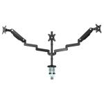 Loctek Pro Mount, 10"-30" Triple Gas Spring Monitor Stand - Aluminum Arm - Black - Max Load 9KG - VESA 75 & 100mm - 360deg Swivel - Dual USB 3.0 Ports - 5 Years Warranty