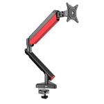 Loctek Gaming Mount, 17"-30" Single Monitor Stand, Aluminum Gas Spring Arm With Docking Station Base - Black& Red - Quick Release VESA Plate Swivel 180deg - VESA 75 & 100mm - Max Load 2.5-8.5 KG - Clamp Or Grommet Installation - 5 Years War