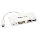 StarTech.com DKT30CDVPD USB C Multiport Adapter - USB-C to DVI-D (Digital) Video Adapter with 60W Power Delivery Passthrough Charging, GbE, USB-A - Portable USB Type-C/Thunderbolt 3 Mini Laptop Dock