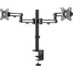 StarTech ARMDUAL3 Desk Mount Dual Monitor Arm - Desk Clamp VESA Compatible Monitor Mount for up to 32 inch Displays - Ergonomic Articulating Monitor Arm - Height Adjustable/Tilt/Swivel/Rotating