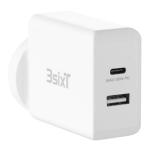 3SIXT 3S-2306 Wall Charger ANZ 65W USB-C PD + 2.4A - White
