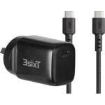 3SIXT 3S-2318 Wall Charger ANZ 20W USB-C PD + USB-C to USB-C - Black
