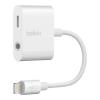 Belkin Lightning to 3.5 mm Audio + Charge RockStar Adapter MFi Certified, Enables 3.5 mm Aux Headphones and Lightning Charger Input at the Same Time! Made for iPhones Belkin Lightning to 3.5 mm Audio + Charge RockStar Adapter MFi Certified, Enables 3.5 mm Aux Headphones and Lightning Charger Input at the Same Time! Made for iPhones