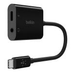 Belkin 3.5 mm Audio + USB Charge RockStar Adapter - Charge and Listen at the Same Time! Black
