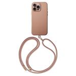 coehl iPhone 16 Pro (6.3") Muse Case - Dusty Nude Magsafe Compatible, Textured Leatherette Exterior,Shock-Absorbing Protection with Raised Camera Lens Bezel, Includes Matching Lanyard Strap