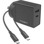 Cygnett CY3085POPLU PowerPlus 18W Total USB-C /QC 3.0 + C to C cable - AU Black