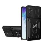 Galaxy A24 4G Kickstand Case - Black 360  Rotatable with Ring Holder & 1 Card Holder - Camera Protection