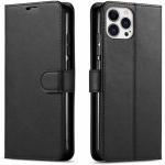 iPhone 14 Pro Flip Wallet Case - Black 3 Card Slots - Cash Compartment - Magnetic Clip
