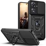 Xiaomi Redmi 13C 4G (2024) Rugged Kickstand Case - Black with Camera Cover Protection