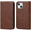 iPhone 15 Flip Wallet Case - Brown 3 Card Slots - Cash Compartment - Magnetic Clip iPhone 15 Flip Wallet Case - Brown 3 Card Slots - Cash Compartment - Magnetic Clip