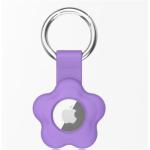 Silicone Flower Key Ring for Airtag - Purple