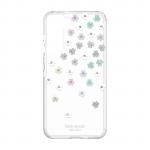 Kate Spade New York Defensive Hardshell Case for Galaxy S22 5G - Scattered Flowers/Iridescent/Clear/Gems/White Bumper
