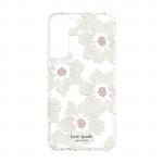 Kate Spade New York Protective Hardshell Case for Galaxy S22+ 5G - Hollyhock Floral Clear/Cream with Stones
