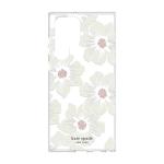 Kate Spade New York Protective Hardshell Case for Galaxy S22 Ultra 5G - Hollyhock Floral Clear/Cream with Stones