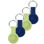 Laser AO-AT4P9-860  Silicone Key Ring for Apple AirTag 4 Pack Sage Green x 2 and Midnight Blue x 2