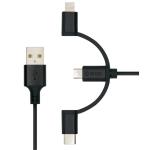 Moki USB-A to Micro USB / USB-C / Lightning Cable - 1m 3-in-1 - SynCharge