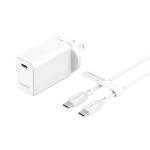 Mophie Essential 30W PD Single Port Wall Charger Bundle - White, 1 USB-C Port, 1M USB-C to USB-C Cable, Up to 30W Fast Charging Apple iPhones, Samsung Smart Phones, Solid Construction