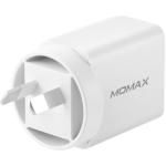 Momax 20W USB-C PD Wall Charger - White, Up to 20W PD Fast Charging for Apple iPhone 14/13/12/11/XS/8 Series Dual Output (USB-C PD & USB-A), 20W (Max) Fast Charging, Safe & Reliable