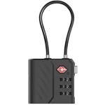 Momax PinLock Apple Find My Bluetooth Tracker with TSA Padlock - Black - Apple Find My Certified - TSA approved luggage lock - Built-in USB-C port for charging - With instant lost alarm setting