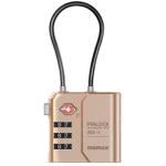 Momax PinLock Apple Find My Bluetooth Tracker with TSA Padlock - Sandstone - Apple Find My Certified - TSA approved luggage lock - Built-in USB-C port for charging - With instant lost alarm setting
