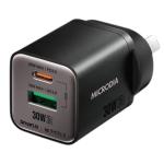 MICRODIA SMARTCUBE NANO 30W DUAL PORT GAN WALL CHARGER - BLACK