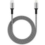 MICRODIA EXECABLE TWEED PD60W 1.3M USB-C TO LIGHTNING CABLE - ZEBRA