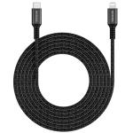 MICRODIA EXECABLE TWEED PD60W 2.6M USB-C TO LIGHTNING CABLE - CHARCOAL