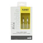 PUDNEY Stereo Audio 3.5mm to 3.5mm Cable - 3m - White PVC