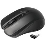 Promate CONTOUR.BLK Ergonomic Wireless Mouse - Black Ambidextrous Design - 800/1200/1600 DPI - 10m Working Range - Incudes Nano Reciever - Easy Plug & Play - Compatible with Win & Mac