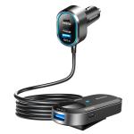 RockRose Ranger 135W Multi-Port Fast Charging Car Charger with 1.5M Extension Cord